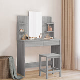 Dressing Table with Mirror Grey Sonoma 96x39x142 cm 837580