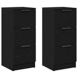 Sideboard 2 pcs Black Oak 30 x 30 x 70 cm Engineered Wood 862775