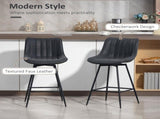 Set of 2 PU Leather Swivel Bar Stools - Black T3398P423888