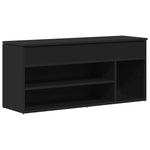 ZNTS Shoe Bench Black 102x30.5x45 cm Engineered Wood 862704