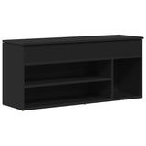 ZNTS Shoe Bench Black 102x30.5x45 cm Engineered Wood 862704