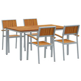 Garden Dining Set 5 pcs Grey Solid Acacia Wood 3284423