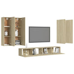 ZNTS 6 Piece TV Cabinet Set Sonoma Oak Engineered Wood 3078996