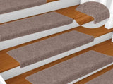 Stair Mats Self-adhesive 15 pcs 65x21x4 cm Light Brown Rectangular Edge 134561