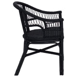 Stacking Chair Rattan Black 60 x 60 x 81 cm 42033213