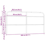 Replace Headboard Sonoma Oak 200 cm Steel and Engineered Wood 4100296