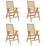 Chair Folding 4 pcs Brown 64.5 x 52 x 108 cm Solid Teak Wood 3376031