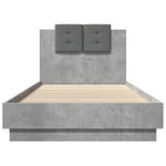 ZNTS Bed Frame with LED without Mattress Concrete Grey 90x200 cm 3210034