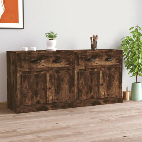 Sideboards 2 pcs Smoked Oak Engineered Wood 3185268
