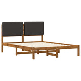 Bed Frame with Upholstered Headboard Natural and Dark Grey 903977