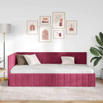 Corner Bed Frame with Headboard Wine red 90 x 190 cm Velvet 42016382