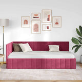 Corner Bed Frame with Headboard Wine red 90 x 200 cm Velvet 42016392