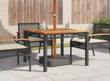 Garden Table Black 80x80x75 cm Poly Rattan Acacia Wood 366273