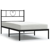 Metal Bed Frame without Mattress with Headboard Black 90x190cm 355455