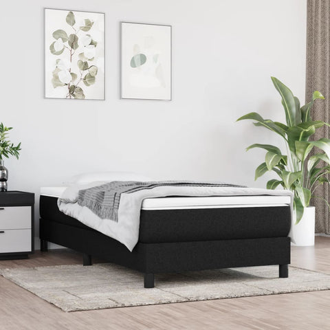 ZNTS Bed Frame without Mattress Black Single Fabric 3121165