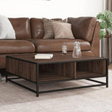 Coffee Table Brown Oak 80x80x30 cm Engineered Wood and Metal 848773