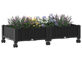 Garden Planter with Wheels Black 80 x 40 x 29 cm PP 3422955