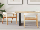 Dining Chairs 2 pcs Natural 54 x 57 x 73 cm Solid Rubber Wood 42020423