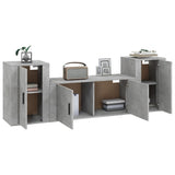 3 Piece TV Cabinet Set Concrete Grey Engineered Wood 3188514