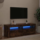 TV Cabinet with LED Lights Smoked Oak 120x35x40 cm 815687
