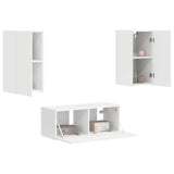 TV Cabinet Set Wall-mounted 2 pcs White Engineered Wood 3408961