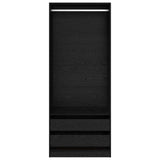 Wardrobe with Drawer Black Oak 80 x 50 x 200 cm Engineered Wood 3403224