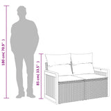 Garden Sofa with Cushions 2-Seater Black Poly Rattan 366037