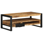 ZNTS Coffee Table 90x50x36 cm Solid Rough Wood Mango 4013557