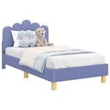 Children's Bed Frame with Headboard Jeans Blue 80 x 160 cm 42011048