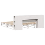 Bookcase Bed without Mattress White 200x200 cm Solid Wood 3323888