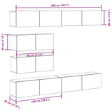 6 Piece TV Cabinet Set Wall-mounted Artisan Oak Engineered Wood 3329150
