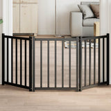 Dog Gate Foldable 3 Panels Black 150 cm Solid Wood Fir 352284