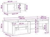 Loft Bed Frame with Cabinet 3 pcs White Engineered Wood 3423374