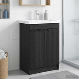 Bathroom under Sink Cabinet Black 56 x 37.5 x 81 cm 890095