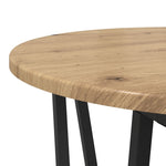 ZNTS Side Table Set of 2 - Rustic Oak Engineered Wood with Metal 869725