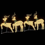 LED Reindeers 4 pcs Gold Fabric 3385893