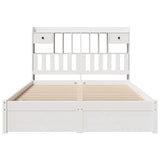 Bookcase Bed without Mattress White 150x200cm King Size Solid Wood Pine 3322422
