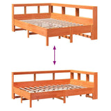 Bookcase Bed without Mattress Wax Brown 120x190 cm Solid Wood Pine 3324441
