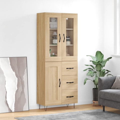 Highboard Sonoma Oak 69.5x34x180 cm Engineered Wood 3198692