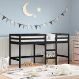 ZNTS Kids' Loft Bed without Mattress with Ladder Black 90x190 cm Single 835894