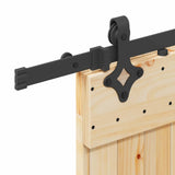 Sliding Door NARVIK Natural and Black 85 x 210 cm 3445283