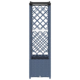 Raised Bed with Trellis and Roof Grey 163 x 40 x 141 cm PP 42032561