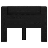 Headboard Cabinet with Shelf Black oak Engineered wood 879630