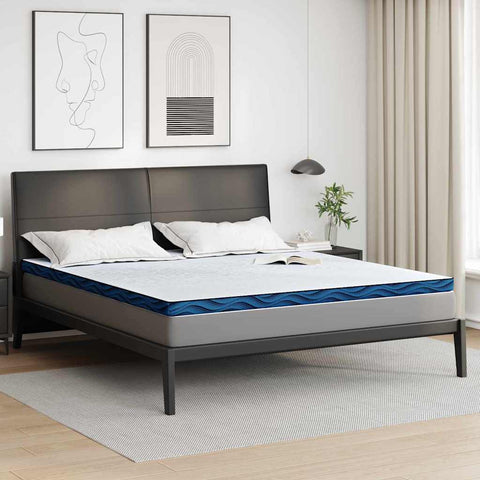 Mattress Pads White and blue 180 x 200 cm Gel Memory Foam 4106273