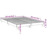 Bed Frame without Mattress Smoked Oak 140x200 cm Engineered Wood 832042