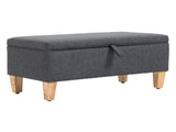 Linen Storage Ottoman Padded Footstool with Rubberwood Legs for Storage Box, Bed End, Shoe Bench, T3398P328178