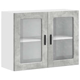 Kitchen Wall Cabinet with Glass Door Porto Concrete Grey 854091