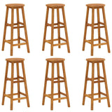 Bar Stool Set of 6 Solid acacia wood Standard Footrest 310287