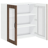 Wall Glass Cabinet LUCCA Brown Oak 80 x 31 x 80 cm 885072