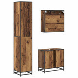 Bathroom Furniture Set with Door 3 pcs Old Wood Engineered Wood 3402533